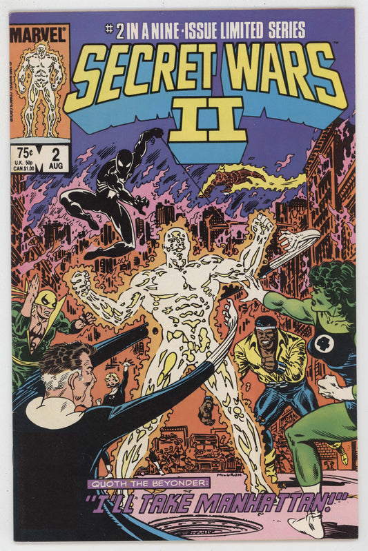 Secret Wars II 2 Marvel 1985 VF Spider-Man Fantastic Four Iron Fist