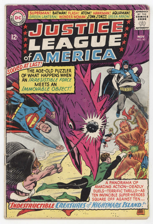 Justice League Of America 40 DC 1965 VG Batman Superman Hawkman Wonder Woman