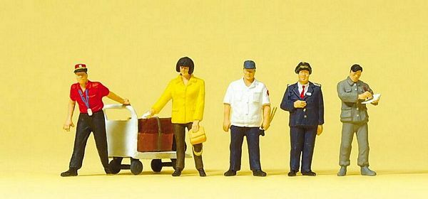 Preiser 10571 HO Scale Chinese Railroad Personnel, Passenger & Cart (5) - Golden Apple Comics