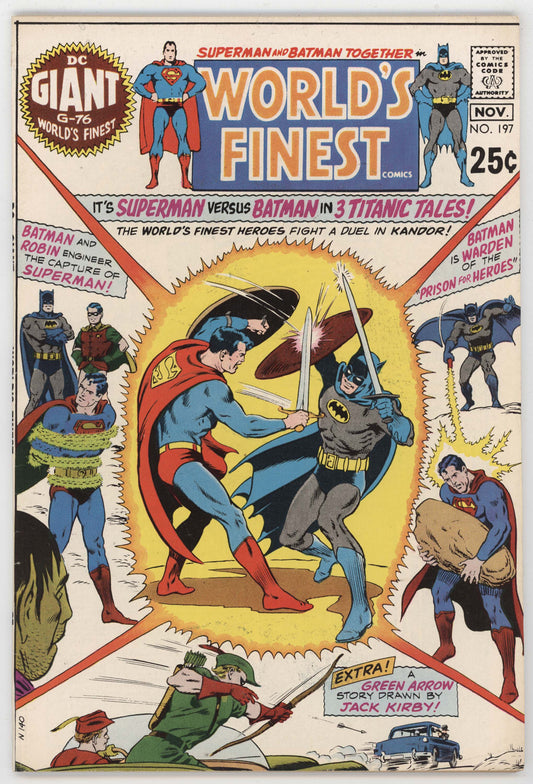 World's Finest 197 DC 1970 FN Curt Swan Superman Batman Green Arrow Jack Kirby