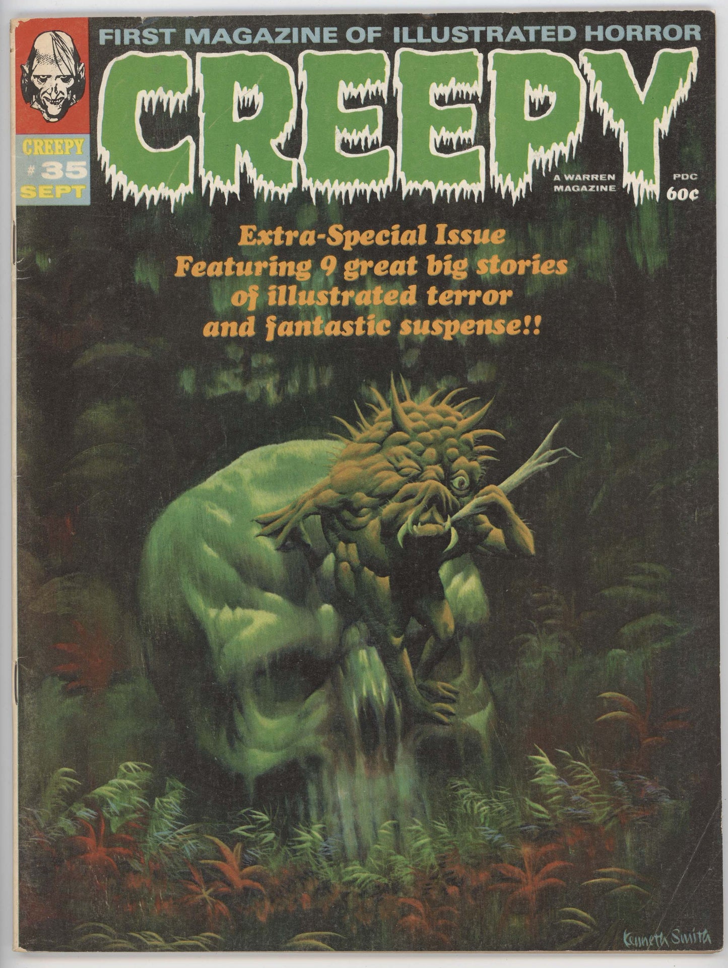 Creepy Magazine 35 Warren 1970 FN VF Kenneth Smith Skull Walking Dead