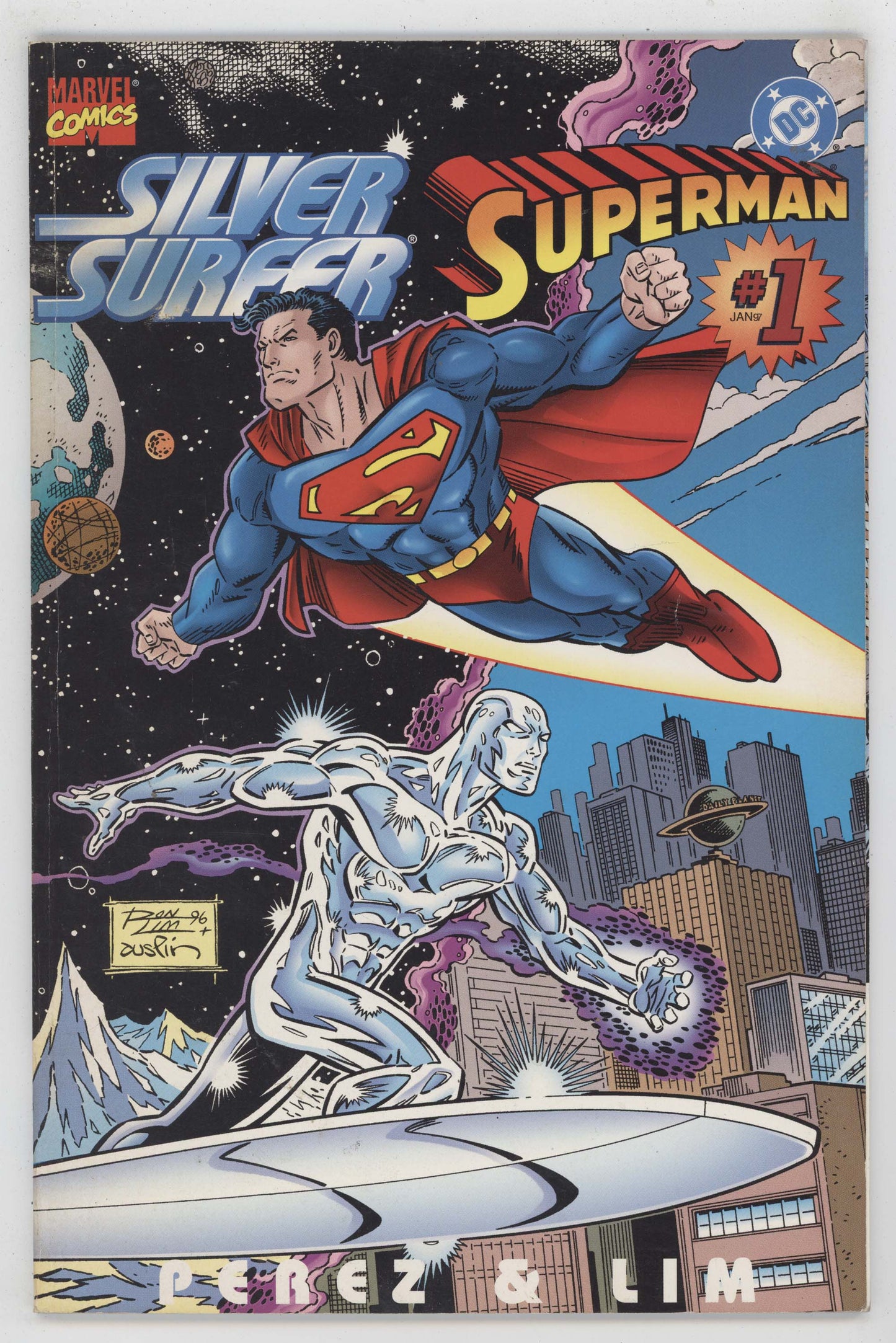 Silver Surfer Superman 1 Marvel DC 1996 FN Ron Lim George Perez