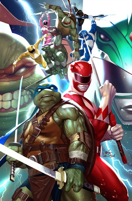 POWER RANGERS TEENAGE MUTANT NINJA TURTLES #1 SSCO 5 STAR EXCLUSIVES INHYUK LEE VIRGIN & QUAH + NGU VIRGIN WRAPAROUND JAM VARIANT SET
