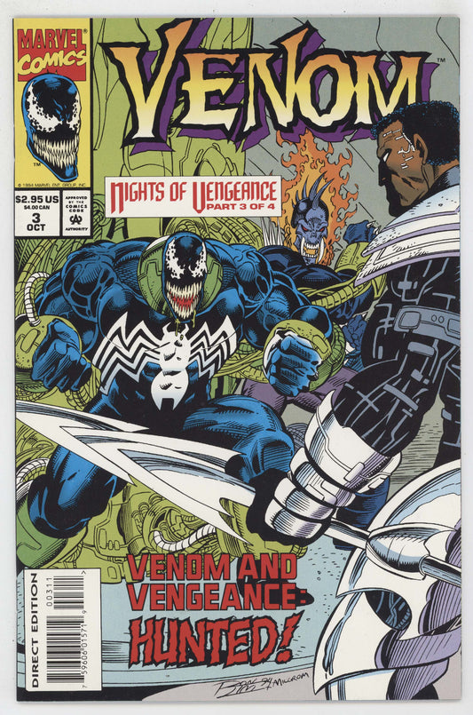 Venom Nights of Vengeance 3 Marvel 1994 NM- 9.2 Ron Lim Ghost Rider