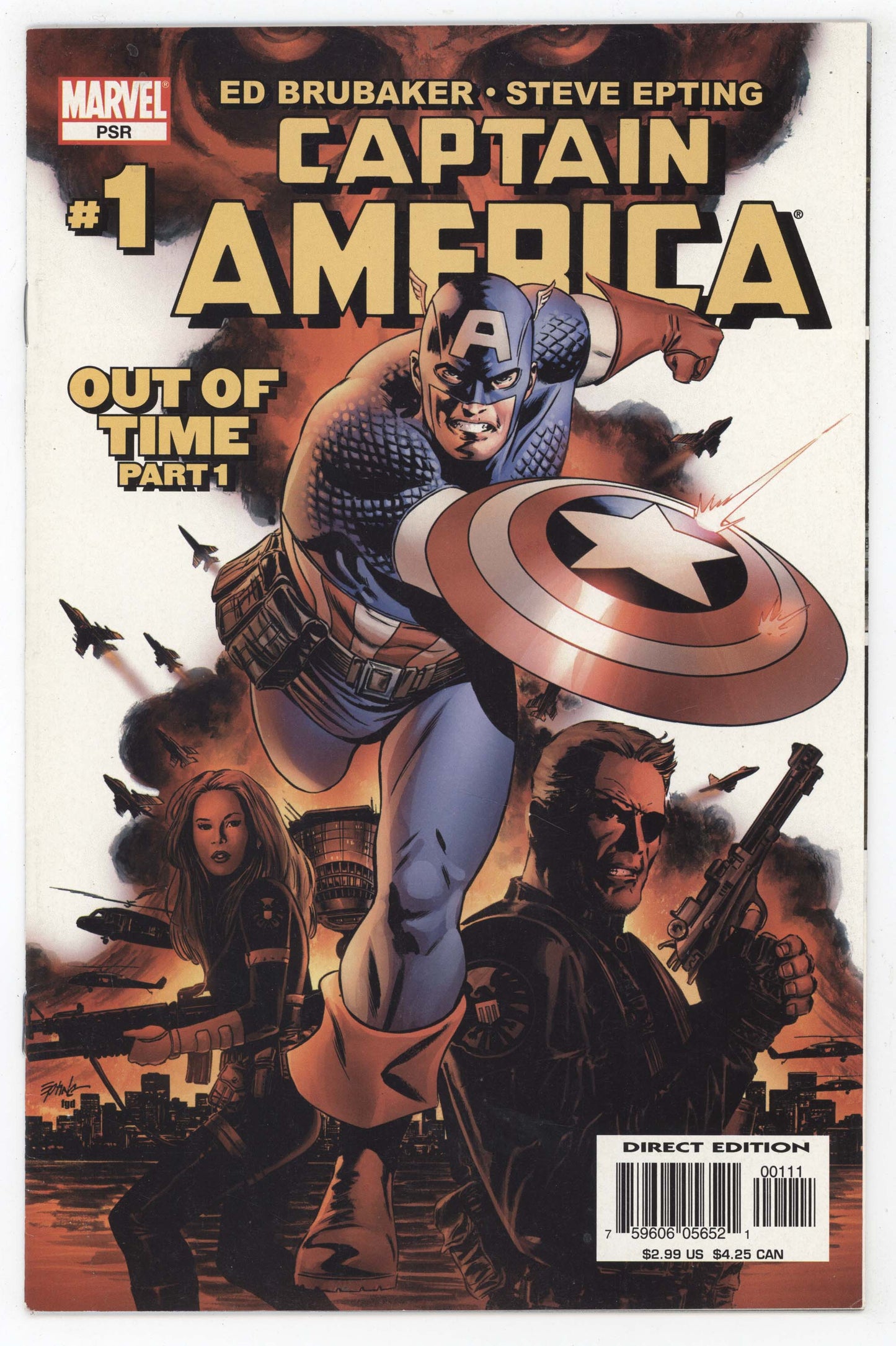 Captain America 1 Marvel 2005 VF Ed Burbaker Steve Epting 1st Winter Soldier