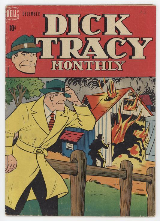 Dick Tracy Monthly 12 Dell 1948 FN Chester Gould Barn Fire Horse