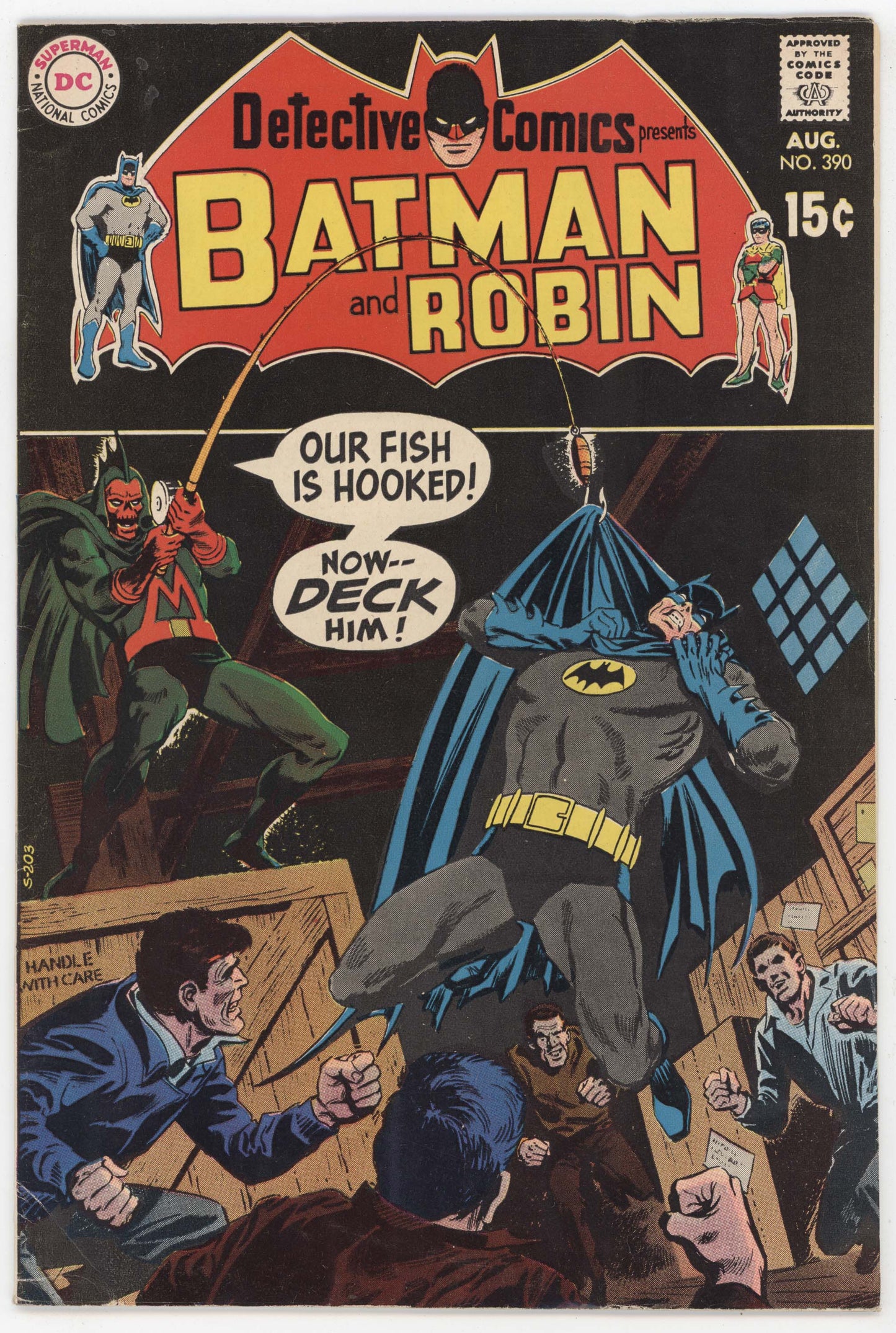 Batman Detective Comics 390 DC 1968 FN VF Irv Novick Robin Fishing Fishhook