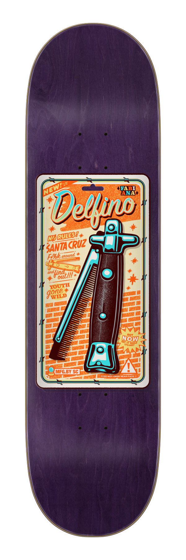 SANTA CRUZ DELFINO SWITCHBLADE COMB 8.25" SKATEBOARD DECK