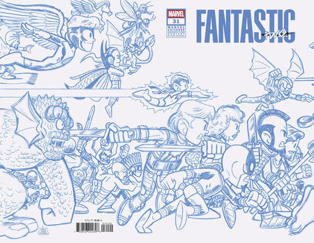Fantastic Four #31 E 1:50 Chris Giarrusso Marvel Universe Connecting Blue Line Sketch Variant A [Doom] (04/30/2025) Marvel