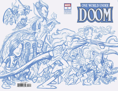 One World Under Doom #3 G 1:50 Chris Giarrusso Marvel Universe Connecting Blue Line Sketch Variant H (04/23/2025) Marvel
