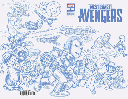 West Coast Avengers #6 E 1:50 Chris Giarrusso Marvel Universe Connecting Blue Line Sketch Variant F (04/02/2025) Marvel