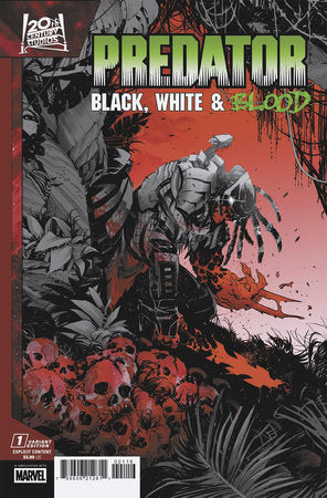 Predator Black White & Blood #1 D (Of 4) 1:25 Federico Vicentini 07/09/2025) Marvel