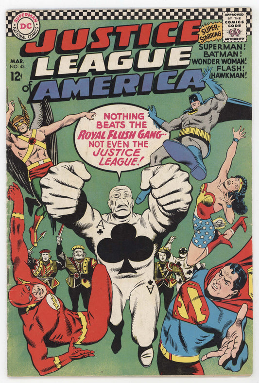 Justice League Of America 43 DC 1966 VG FN 1st Royal Flush Gang Batman Superman Flash