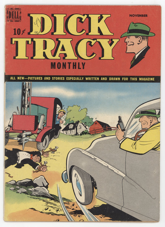 Dick Tracy Monthly 23 Dell 1949 FN VF Bondage Death By Drill Rig Truck Torture