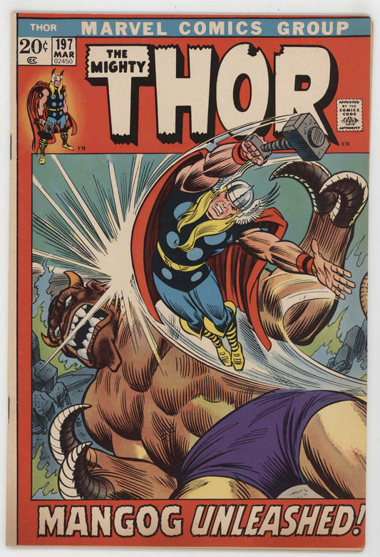 Mighty Thor 197 Marvel 1972 FN VF John Romita Warriors Three Mangog