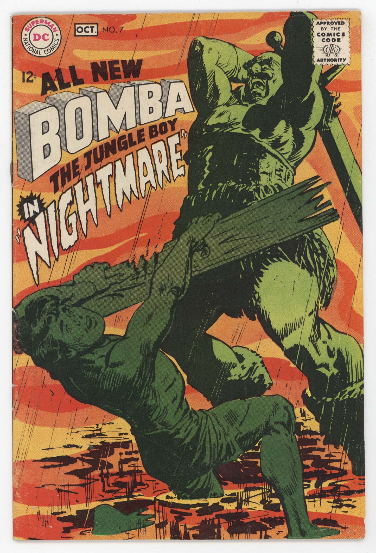 Bomba The Jungle Boy 7 DC 1968 FN Jack Sparling Denny O'Neil Krag Nightmare