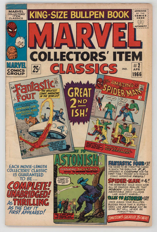 Marvel Collectors Item Classics 2 1966 VG Fantastic Four 3 Spider-Man 4