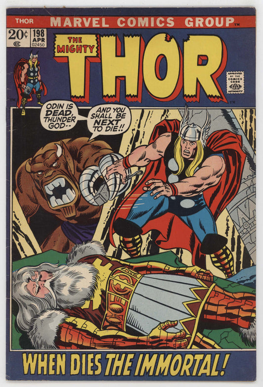 Mighty Thor 198 Marvel 1972 VG FN John Buscema Odin Warriors Three