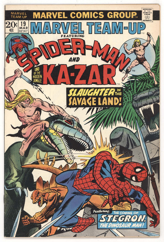 Marvel Team-Up 19 1974 FN VF Gil Kane Spider-Man Ka-Zar 1st Stegron