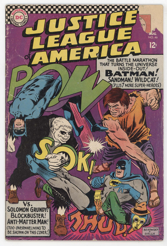 Justice League Of America 46 DC 1966 GD VG 1st Silver Sandman Batman Wildcat Solomon Grundy