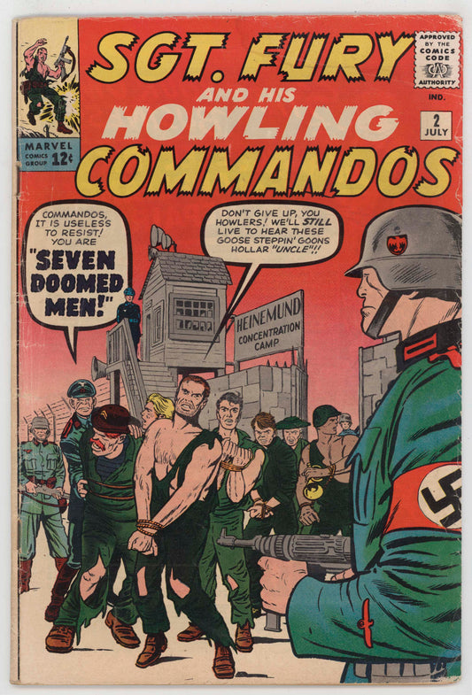 Sgt Fury Howling Commandos 2 Marvel 1963 VG Jack Kirby Nazi Bondage