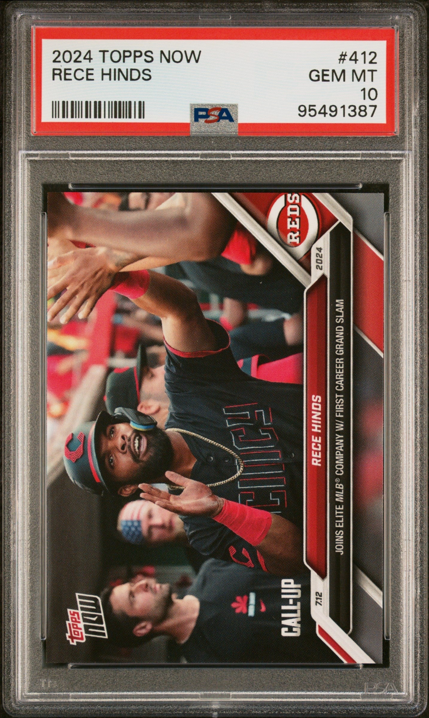 Graded 2024 Topps Now Rece Hinds #412 Rookie RC Baseball Card PSA 10 Gem Mint - Golden Apple Comics