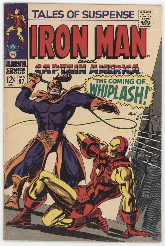 Tales Of Suspense 97 Marvel 1968 FN Iron Man Captain America 1st Whiplash