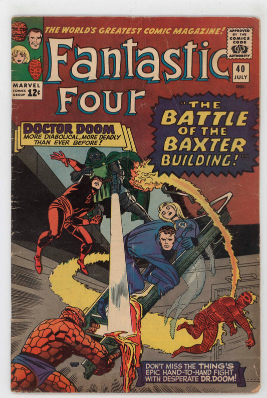 Fantastic Four 40 Marvel 1965 VG FN Jack Kirby Stan Lee Doctor Doom Daredevil