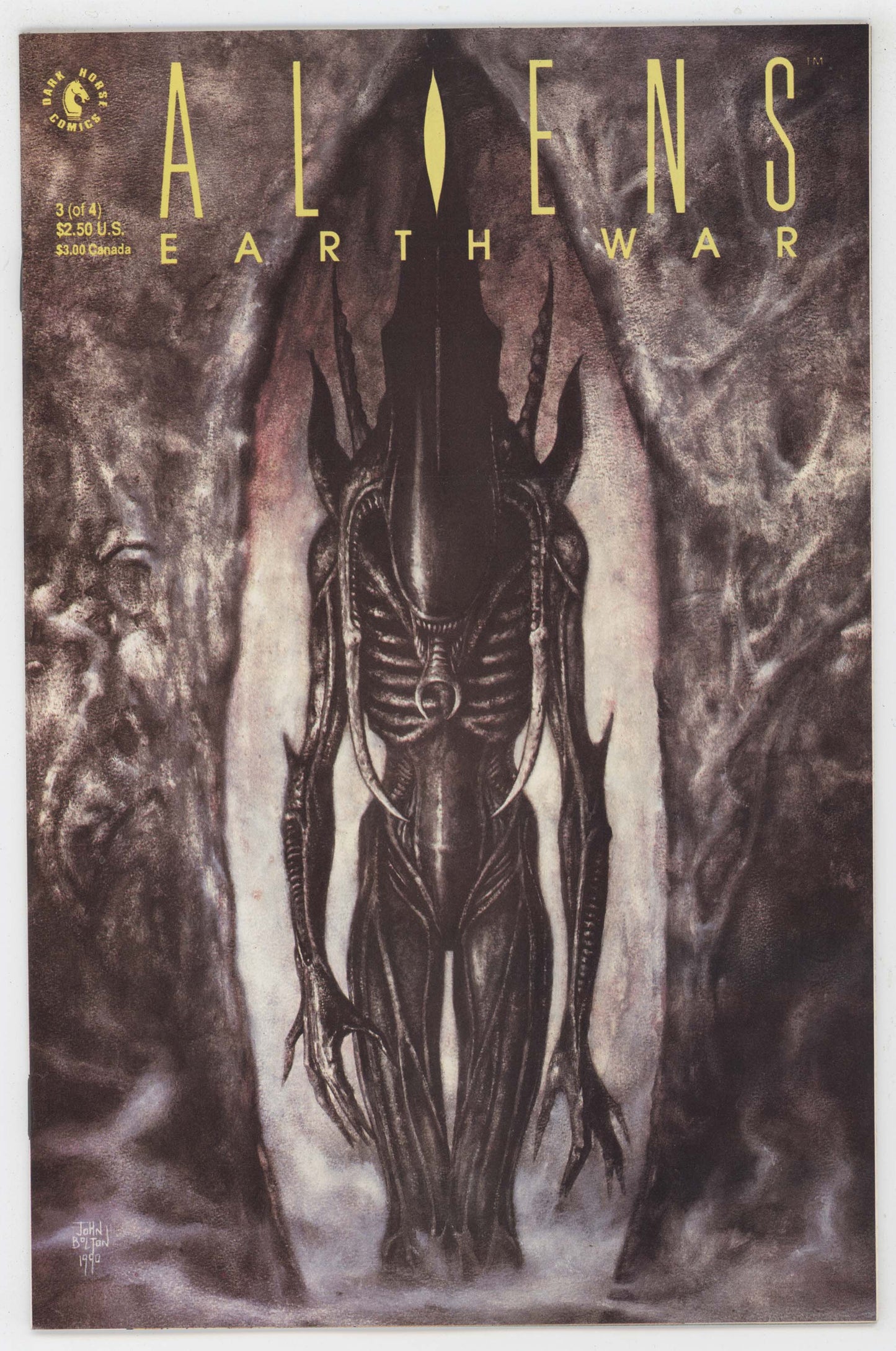 Aliens Earth War 3 Dark Horse 1990 NM+ 9.6 John Bolton Mark Verheiden