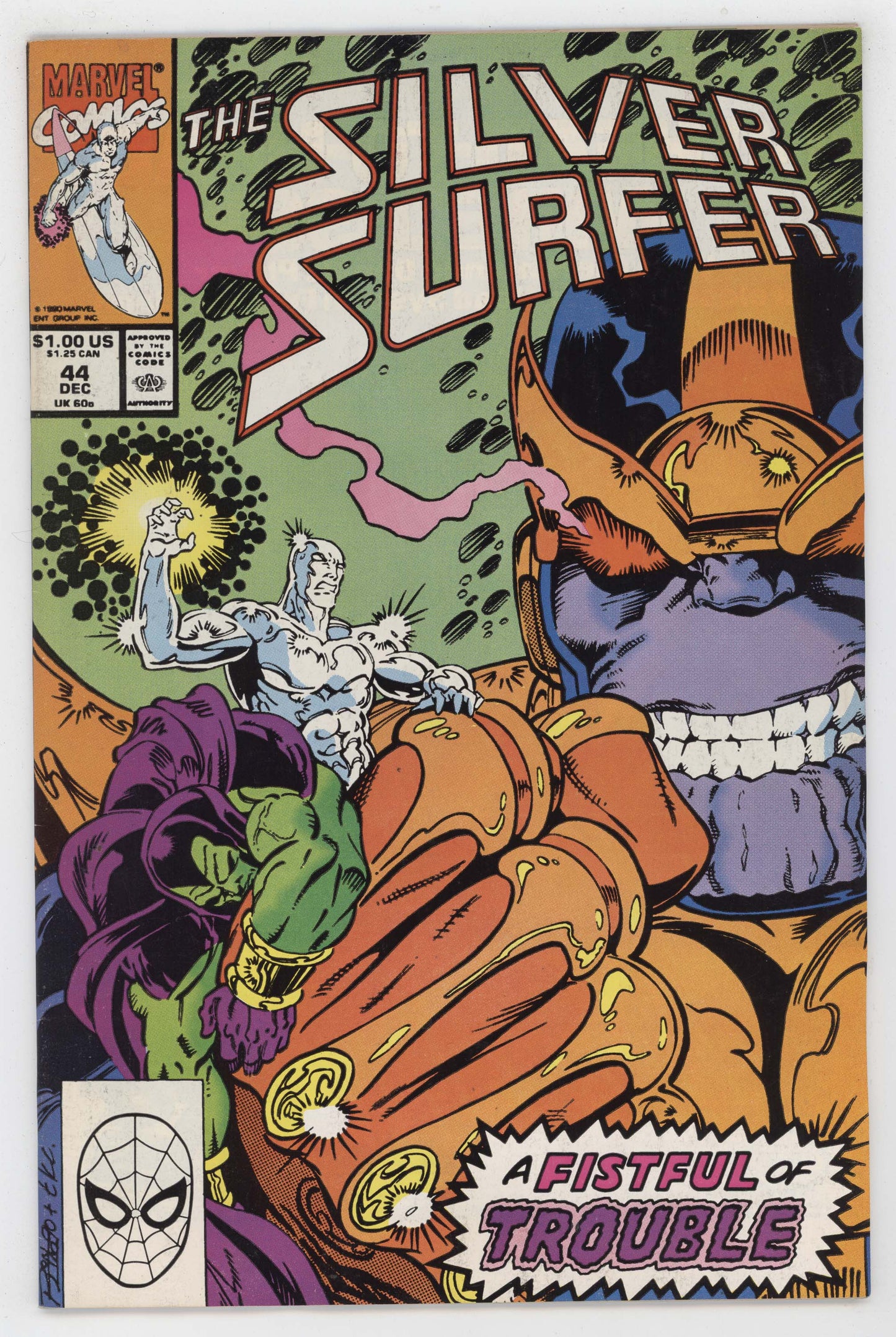 Silver Surfer 44 Marvel 1990 VF 1st Infinity Gauntlet Thanos Jim Starlin
