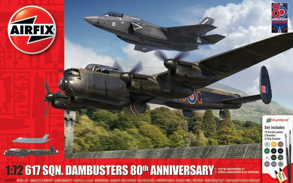 Airfix 50191 1/72 Dambusters 617 Sqn 80th Anniversary Bomber Gift Set w/paint &