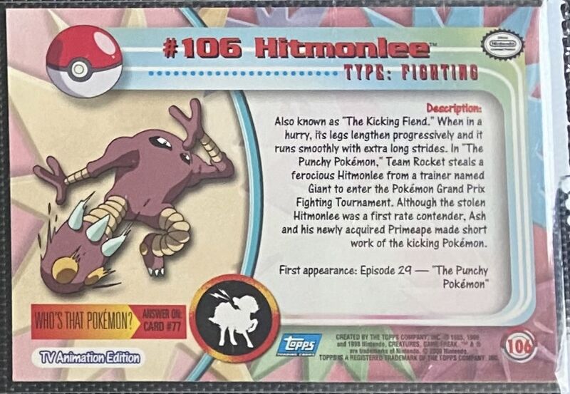 Hitmonlee (106) [Topps TV Animation Edition Series 2]