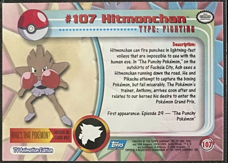 Hitmonchan Foil (107) [Topps TV Animation Edition Series 2]