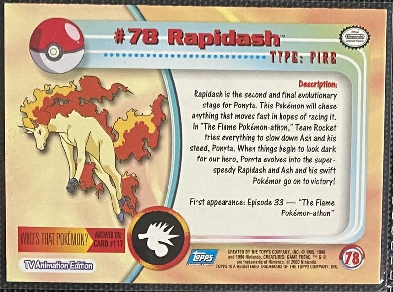 Rapidash (78) [Topps TV Animation Edition Series 2]