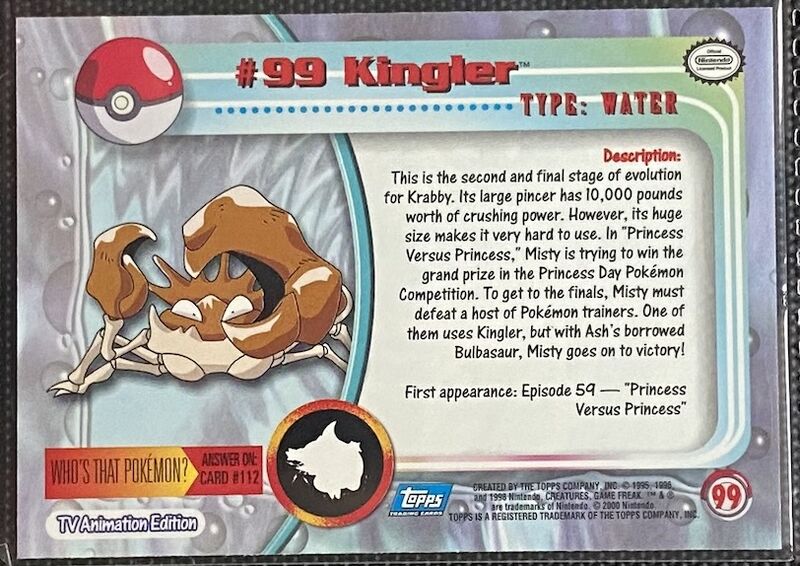 Kingler (99) [Topps TV Animation Edition Series 2]