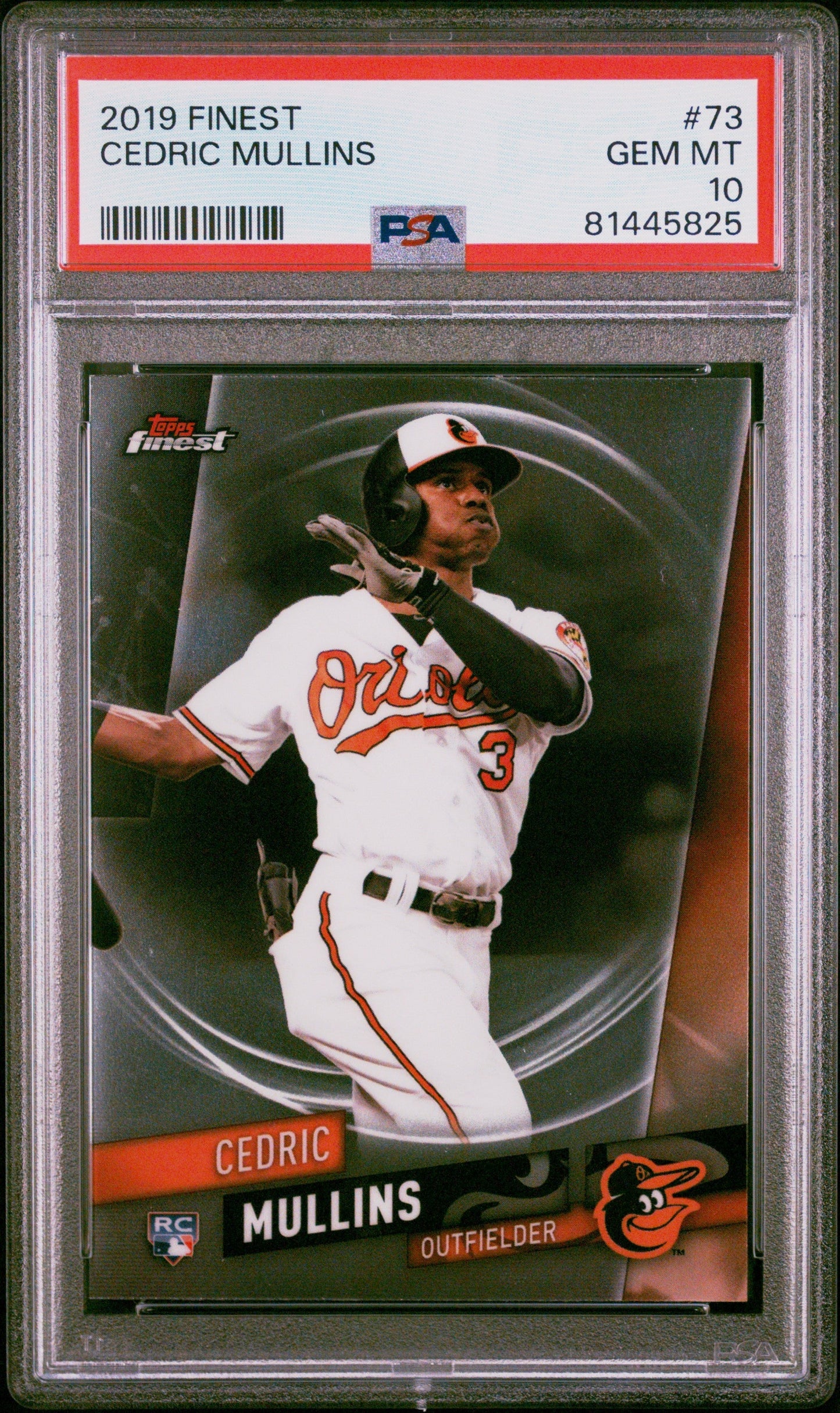 Graded 2019 Topps Finest Cedric Mullins #73 Rookie RC Baseball Card PSA 10 Gem Mint