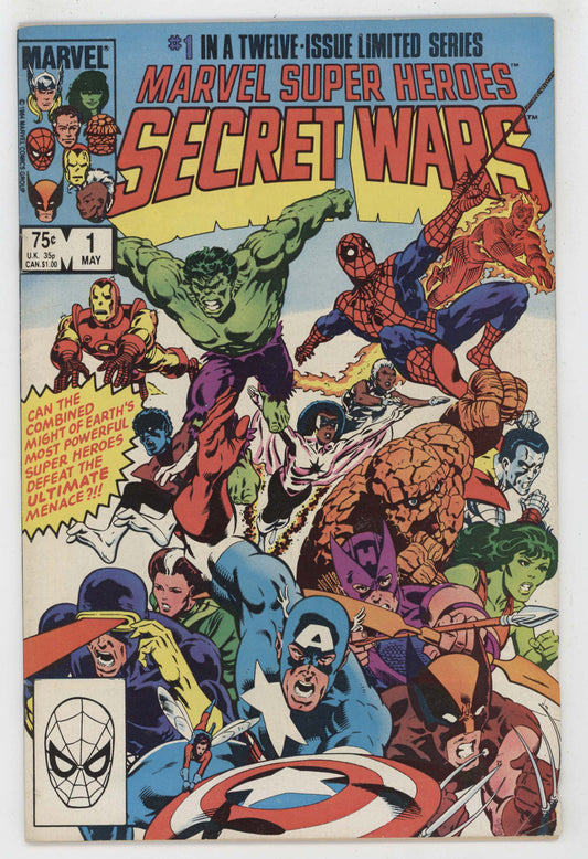 Marvel Super Hero Secret Wars 1 1984 FN VF Blue Galactus Spider-Man Mike Zeck