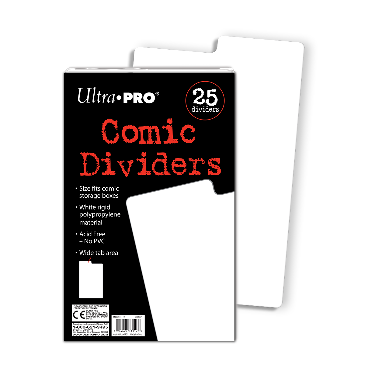 White Comic Dividers (25ct)