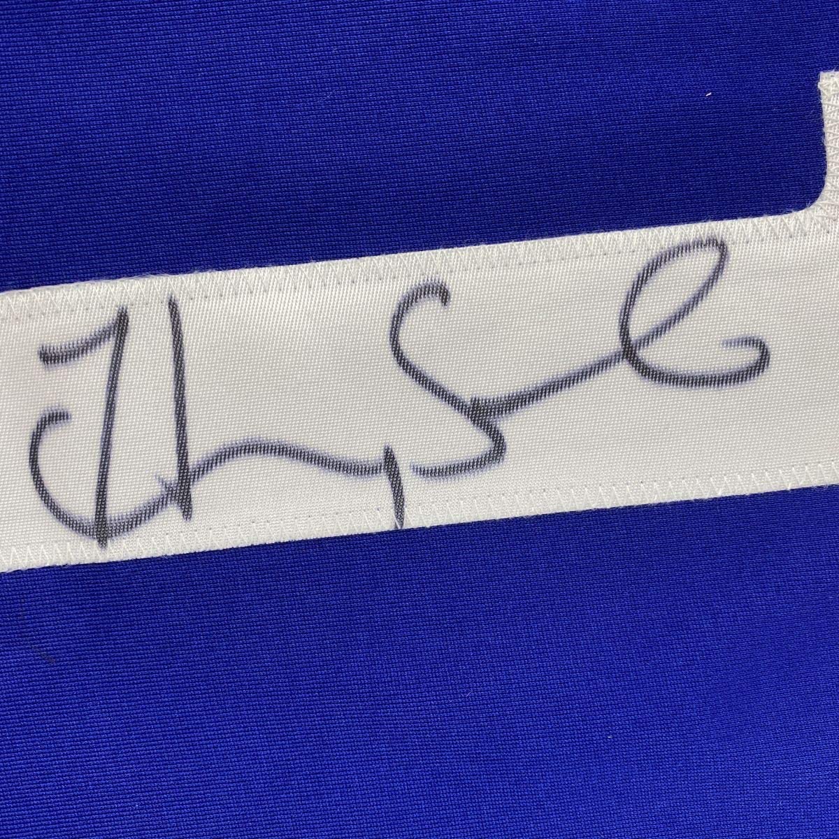 Framed Autographed/Signed Hope Solo 35x39 United States USA Blue Soccer Jersey JSA COA - Golden Apple Comics