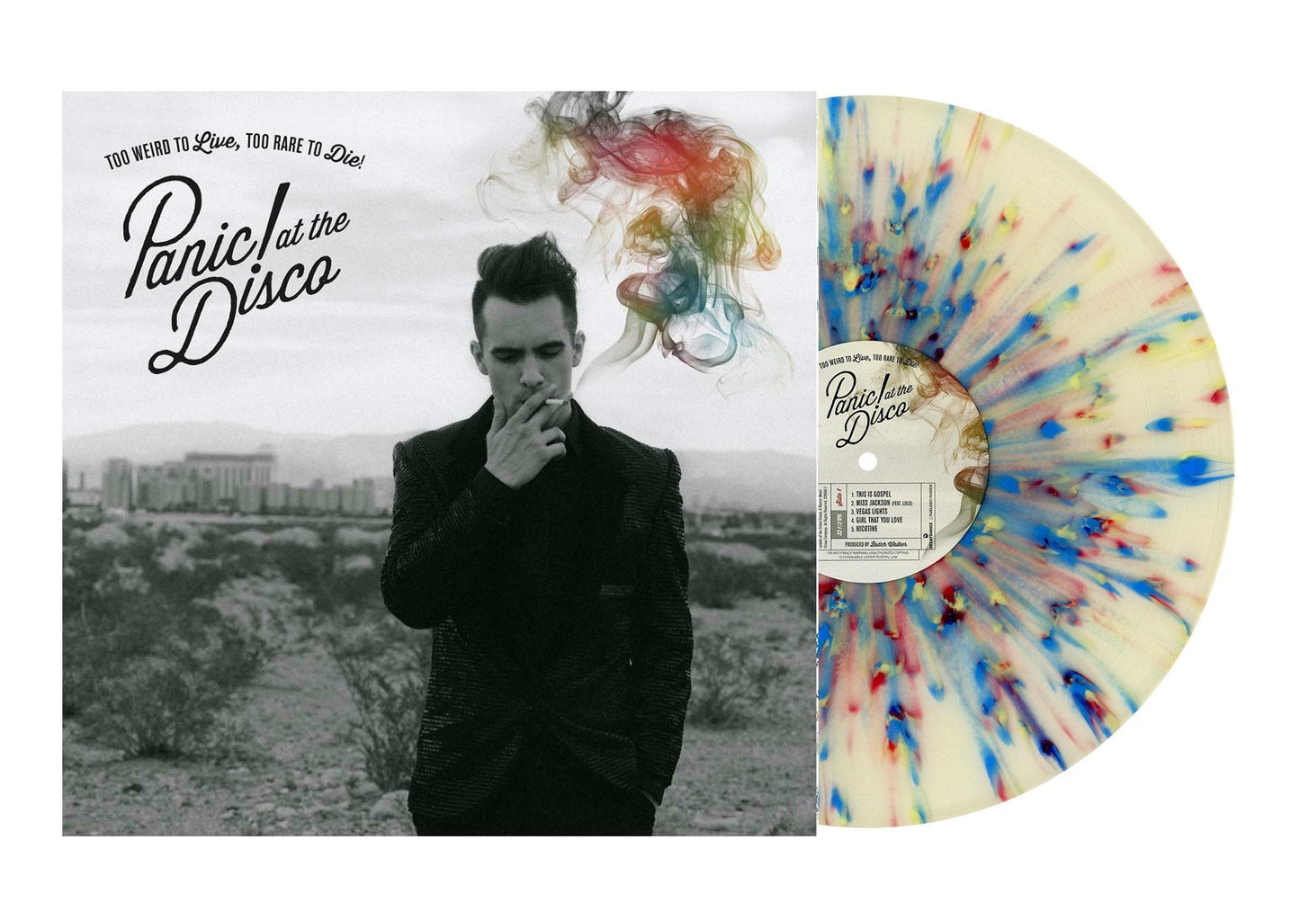 Panic! at the Disco - Too Weird to Live, Too Rare to Die (Limited Edition Clear with Red, Yellow and Blue Splatter Colored Vinyl)