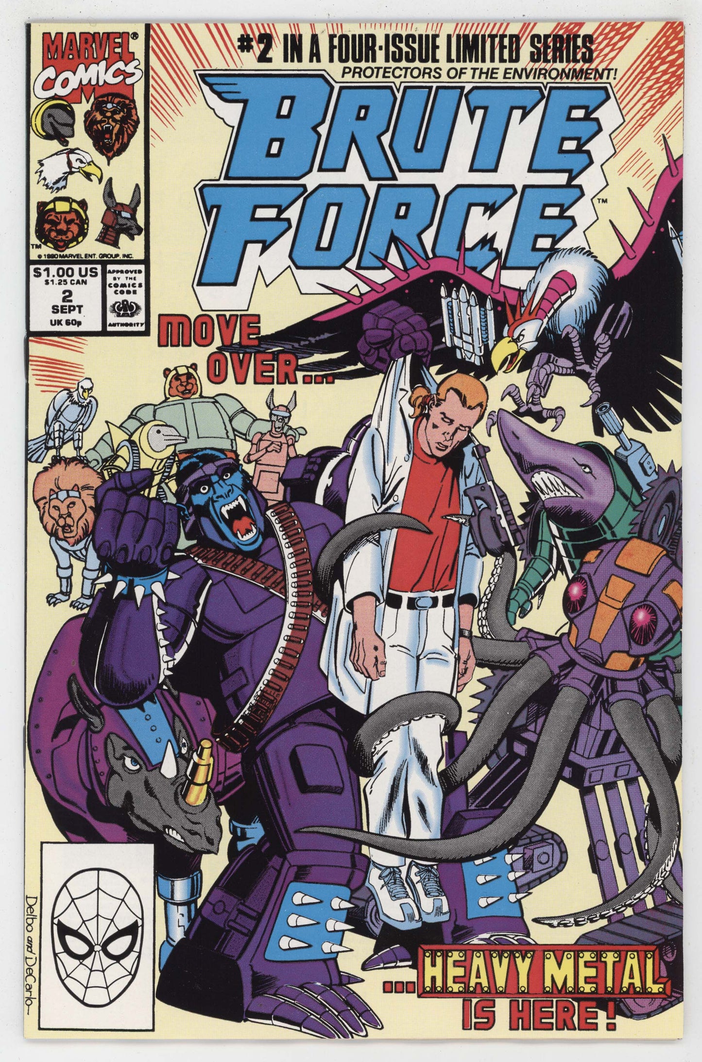 Brute Force 2 Marvel 1990 NM Jose Delbo Mike DeCarlo