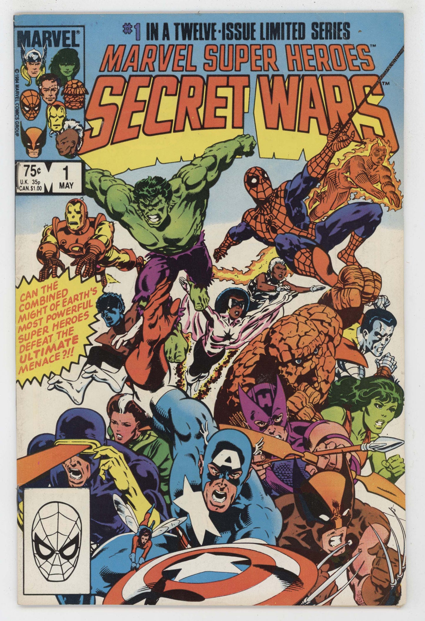 Marvel Super Hero Secret Wars 1 1984 FN VF Blue Galactus Spider-Man Mike Zeck