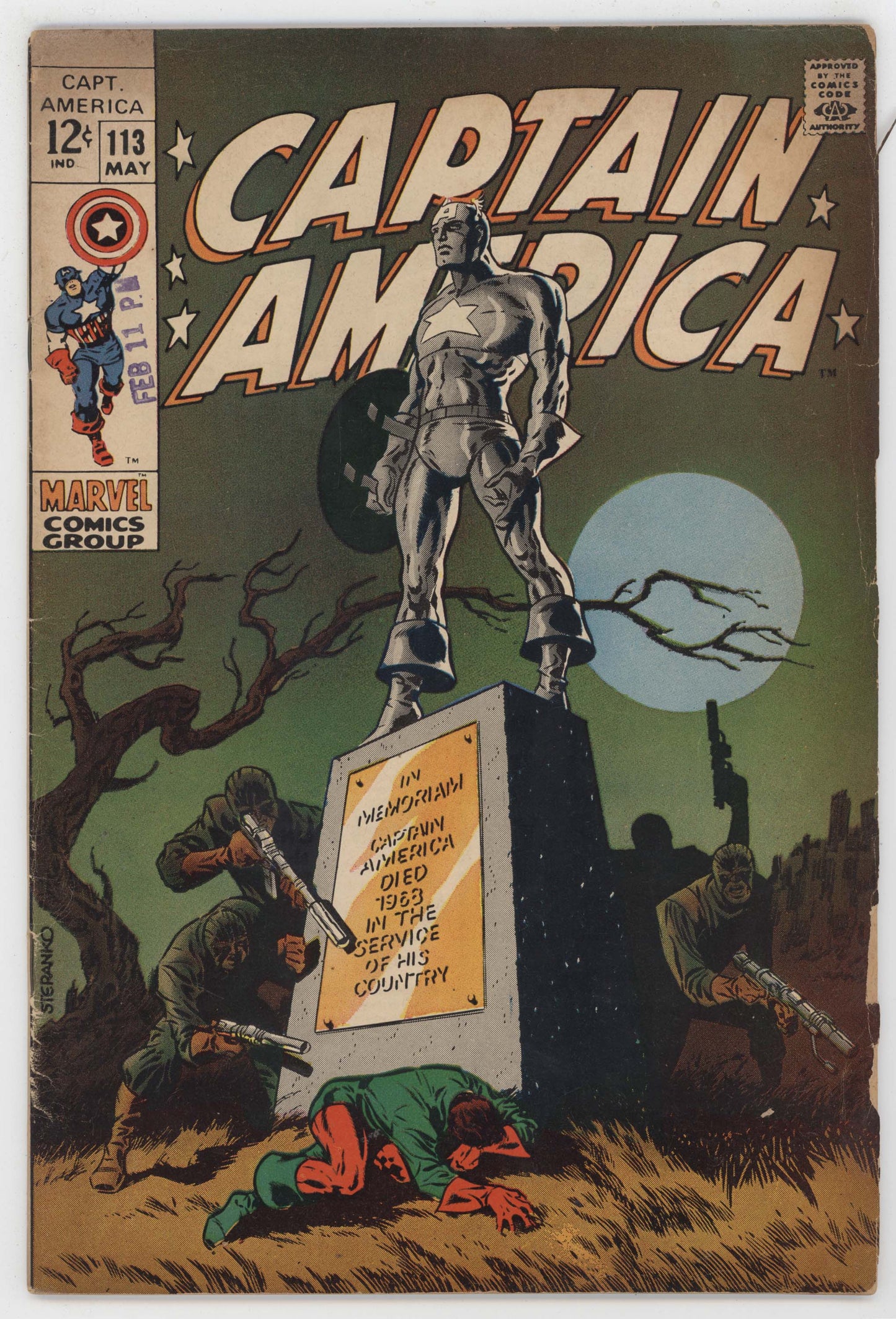 Captain America 113 Marvel 1969 VG Jim Steranko