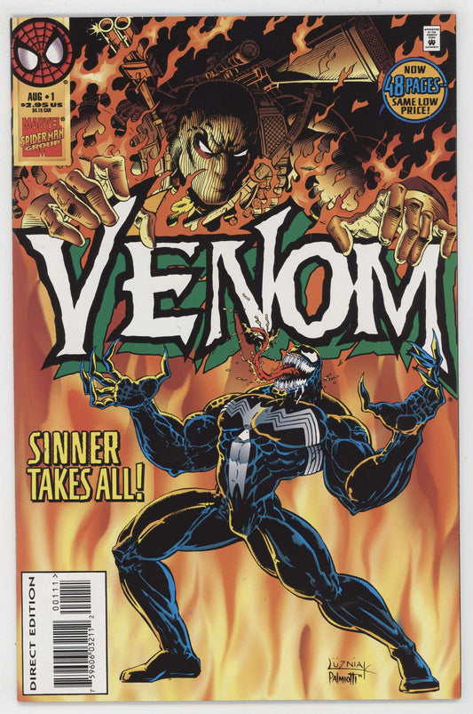 Venom Sinner Takes All 1 Marvel 1995 NM Larry Hama Sin Eater