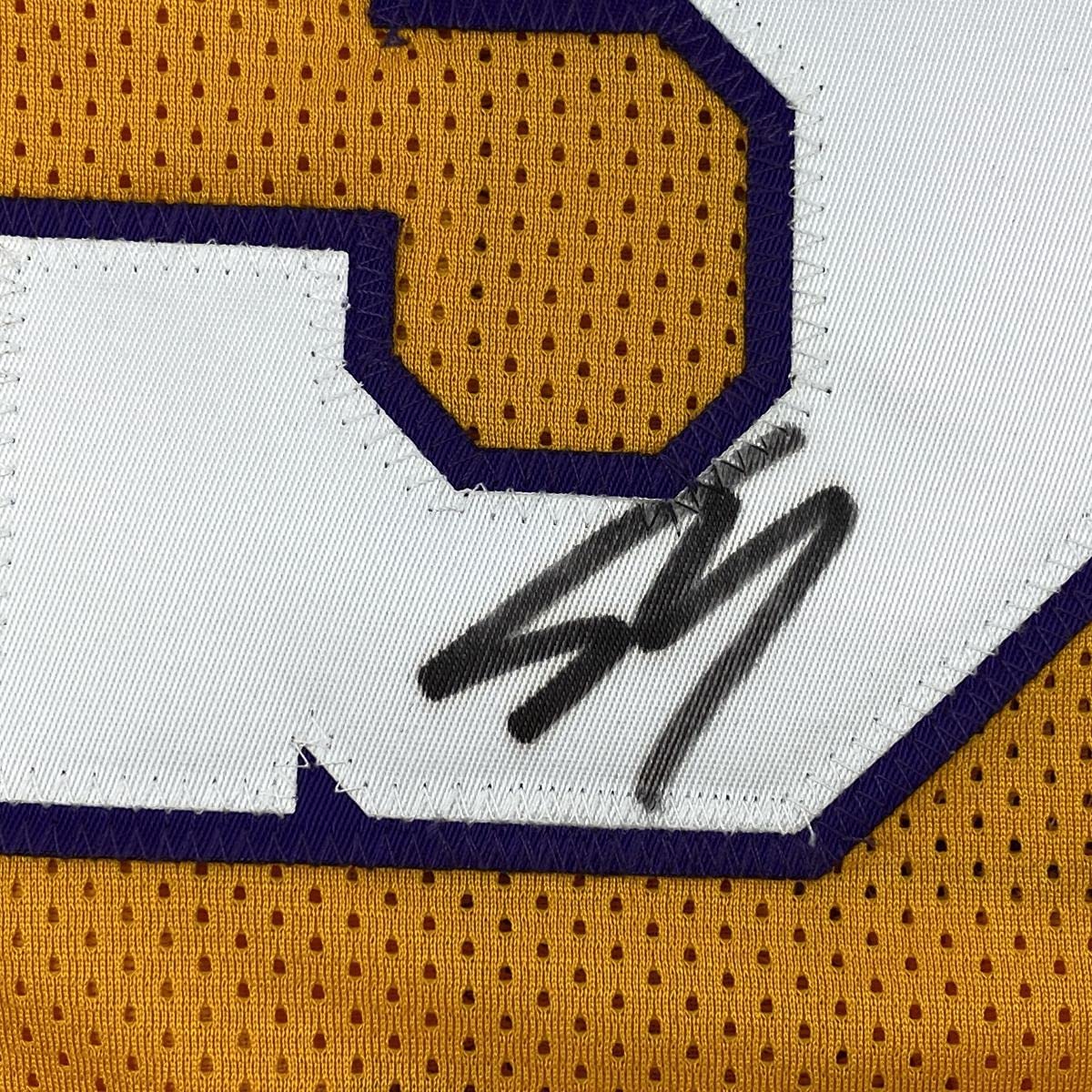 Autographed/Signed Shaquille Shaq O'Neal Los Angeles LA Yellow Basketball Jersey Beckett BAS COA