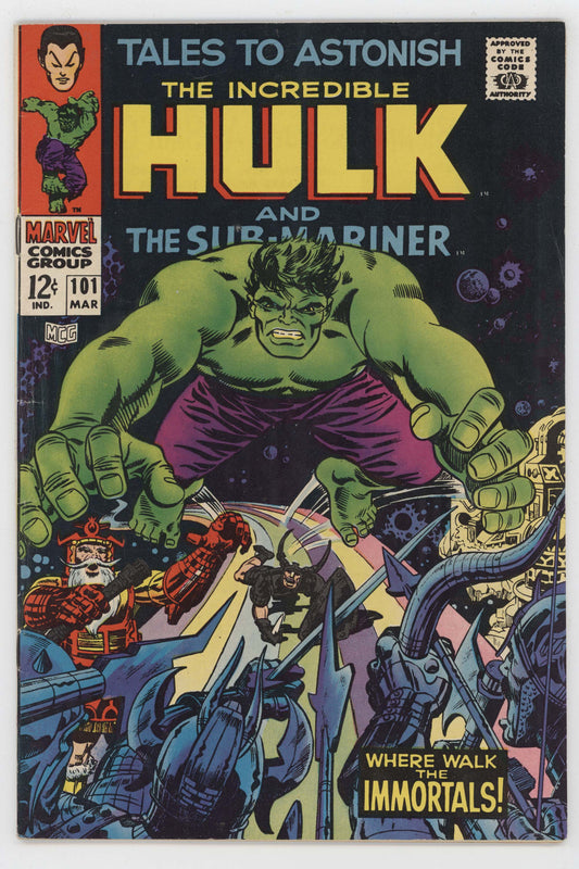 Tales To Astonish 101 Marvel 1968 FN Incredible Hulk Sub-Mariner 1st Destiny