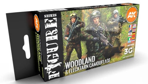 AK Interactive 11632 Figures Series: Woodland & Flecktarn Camouflage 3G Acrylic