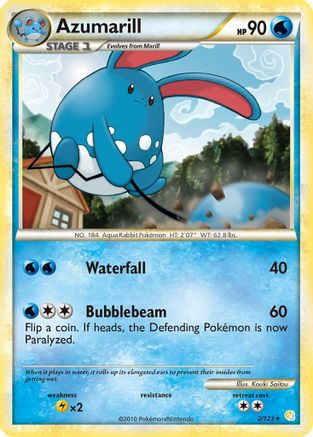 Azumarill 002/123 - HeartGold SoulSilver Reverse Holofoil