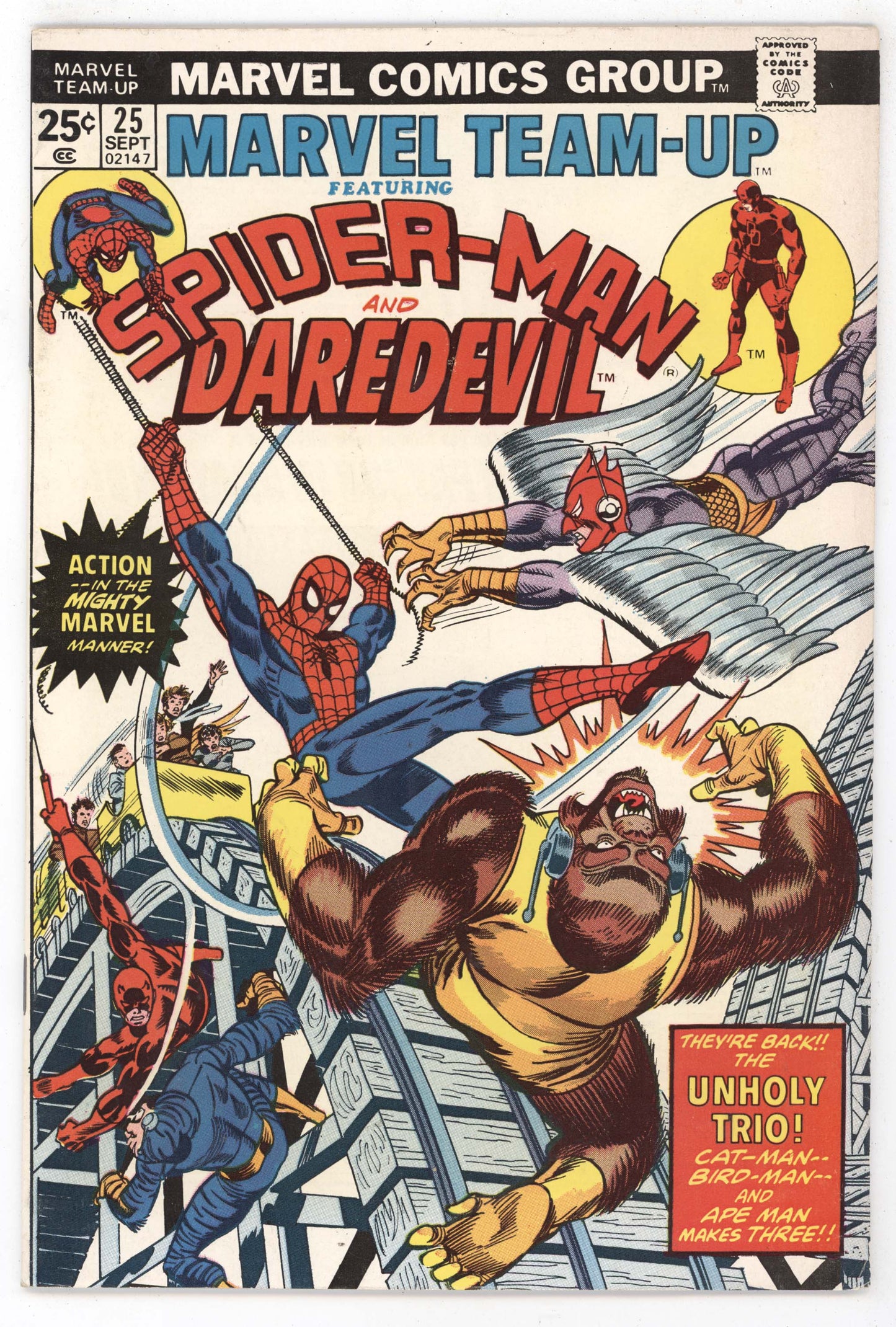 Marvel Team-Up 25 1974 FN VF Gil Kane Spider-Man Daredevil Rollercoaster