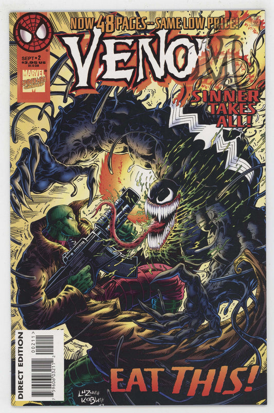 Venom Sinner Takes All 2 Marvel 1995 NM Larry Hama Sin Eater 1st She-Venom